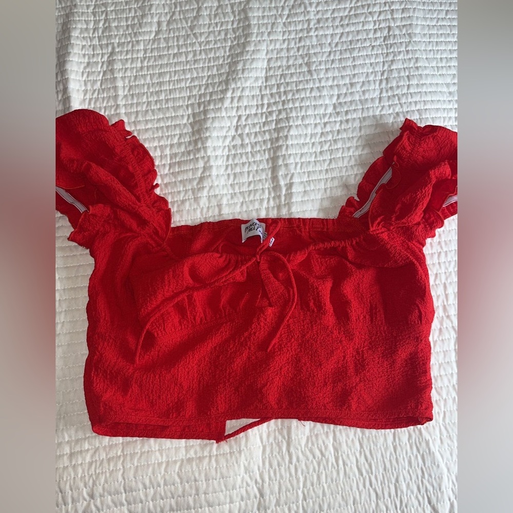 Princess Polly Red Crop Top - Picture 2 of 3